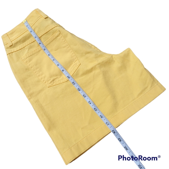 NEW Talbots Petites Yellow Short Pants Bermuda Casual 100% Cotton Women 10 - Picture 7 of 8